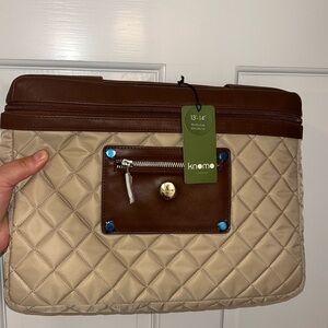 Knomo London Womens Slim Small Quilted Felt 13-14" Laptop Sleeve Bag laptop- new